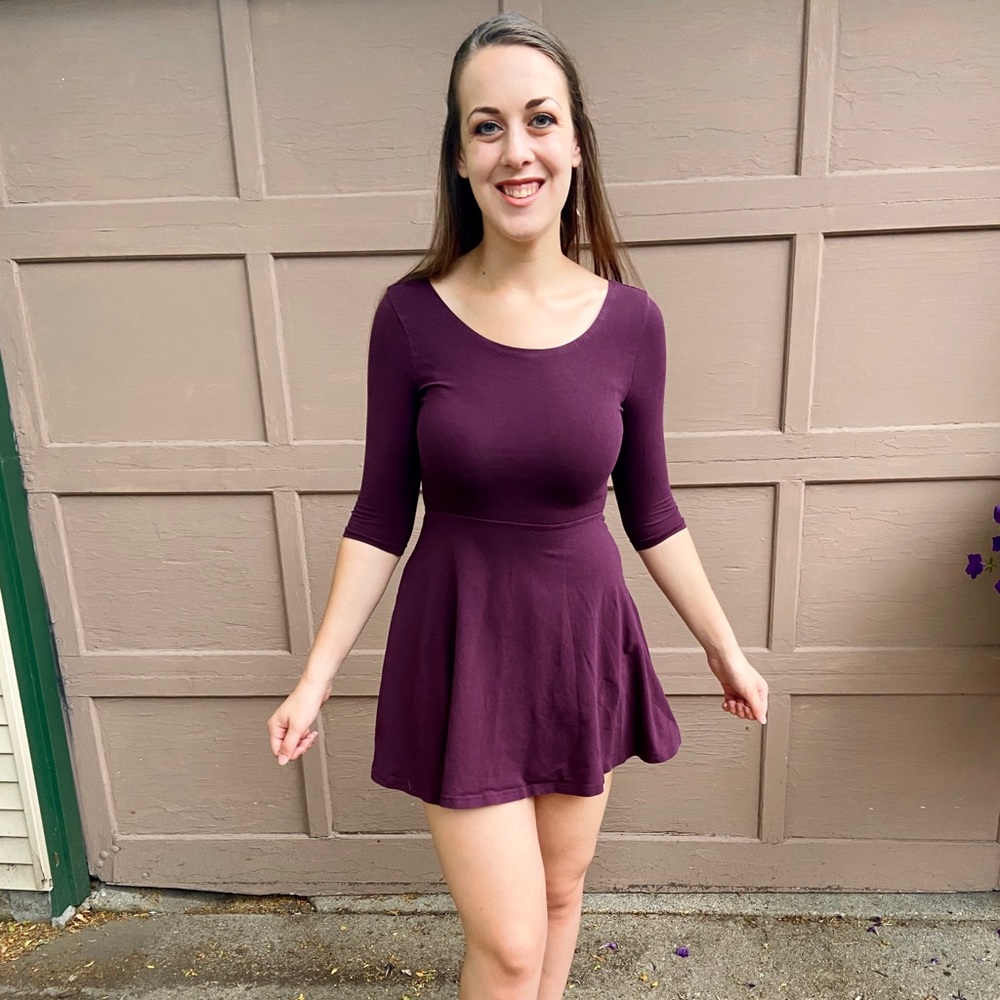 Deep maroon/purple skater dress